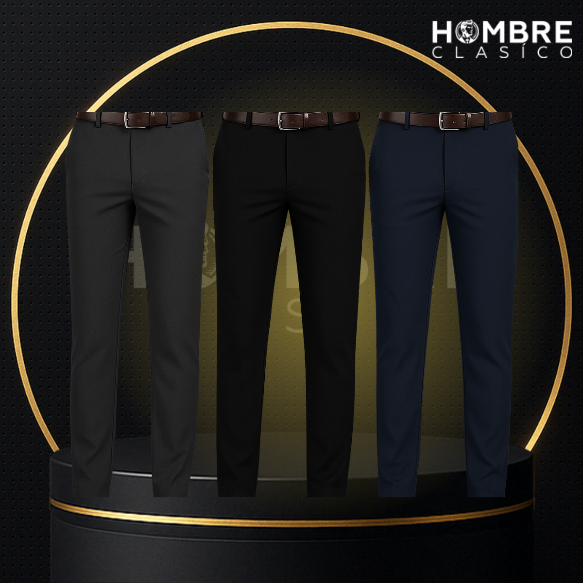 Kit de 3 Pantalones Masculinos en Seda Color Hielo y Elastano