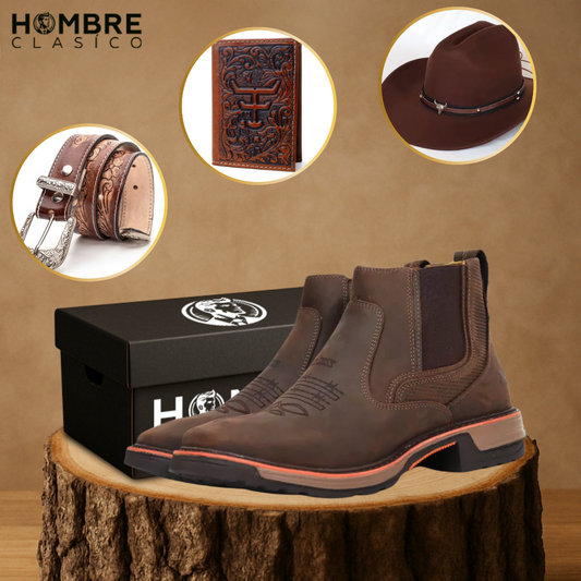 Kit Bota El Patrón en Cuero Legítimo + REGALOS